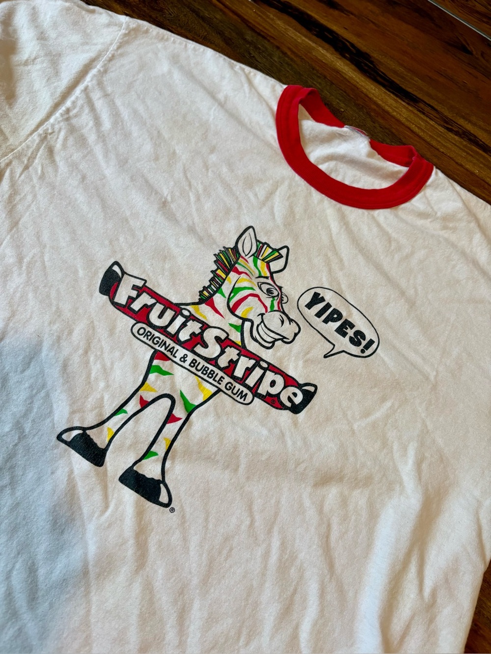 Vintage Fruit Stripes Gum Breakthrough Ringer Tshirt Sz Xl